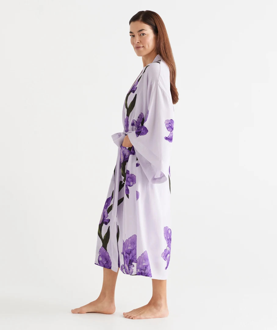 Iris Print Gown