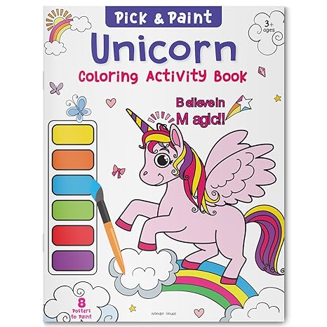 Pick and Paint Coloring Activity Book For Kids: Unicorn