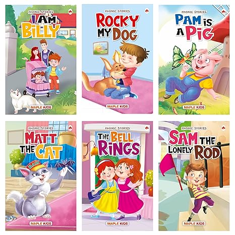 Phonic Reader (Illustrated) (Set of 6 Books) - Story Book for Kids - Bedtime Stories - 2 Years to 6 Years Old - Read Aloud to Infants, Toddlers