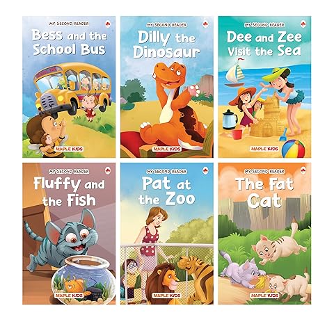 Story Books for Kids - Second Reader (Illustrated) (Set of 6 Books) - Phonic stories - Bedtime Stories - 3 Years to 6 Years Old - Read Aloud to Infants, Toddlers 